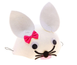 Шляпка зайчик красный бантик