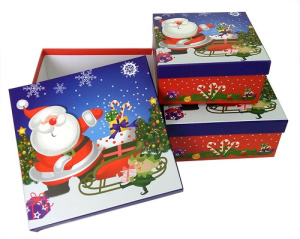 Набор Коробок 3в1 Дед Мороз на санях