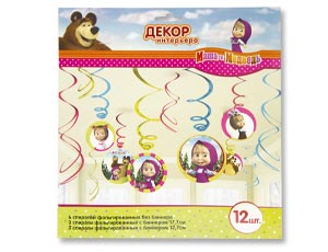 Спираль С ДР Маша и Медведь 46-60см 12шт