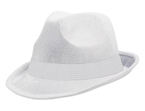 Шляпа-федора велюр белая