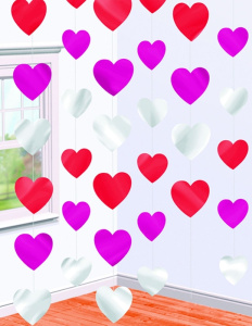 Гирлянда вертик Сердца разноцв 2,1м 6штA