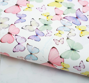 Бумага упак глянцевая Светлые бабочки 70*100см