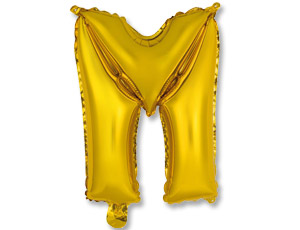 Шар буква М золото 41см