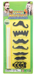 Трубочка д/коктейля с усами 6 шт/уп