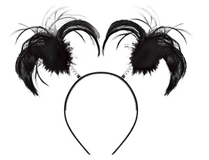 Ободок-антенки Хвостики черные
