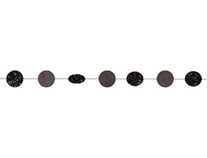 Гирлянда Круги Black блеск 2,1м 6шт