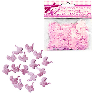 Конфетти атласное Коляска розовая 100шт