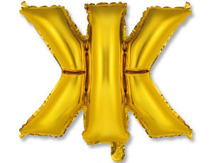 Шар буква Ж золото 41см