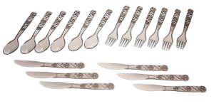 столовые приборы вилка, нож, ложка (набор 18 шт), цвет черный