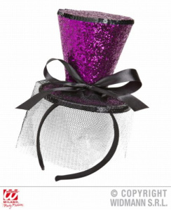 Мини цилиндр на ободке розовый