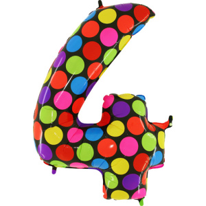 Шар цифра 4 Яркий горох