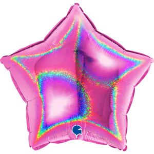 19261GHF-Star-18inc-Glitter-Holographic-Fuxia-1