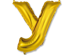 Шар буква У золото 41см