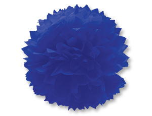 Помпон бумажный 40 см. синий