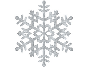 Снежинка пластик блеск серебряная 37см
