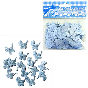 Конфетти атласное Коляска голубая 100шт