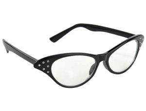 Очки Винтаж со стразами черные/А