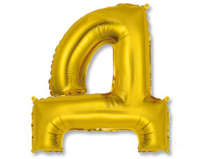 Шар буква Д золото 41см