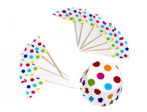 Тарталетка бум+топпер Горошек 48шт