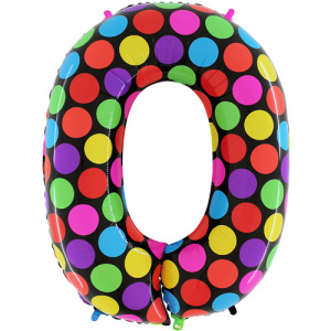 Шар цифра 0 Яркий горох