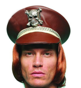 Фуражка кож. коричн. с черепом