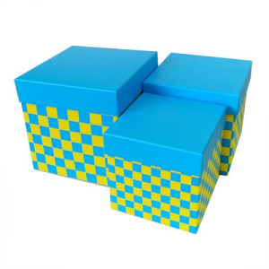 Набор коробок 3в1 Веселые шахматы голубой