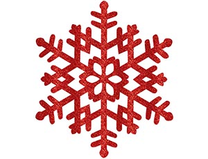 Снежинка пластик блеск красная 37см