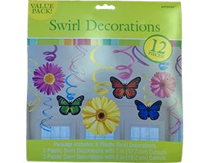 Спираль Бабочки Цветы 46-60см 12шт/уп