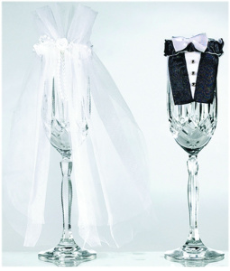 Украшение для бокалов свадебное/A