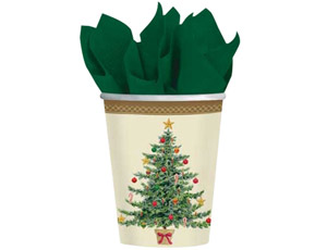 Стакан бум Елка Рождество 266мл 8шт/А