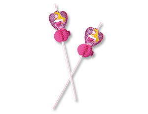 Трубочка д/кокт 3D Принцессы 8шт