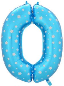 Шар цифра 0 синий