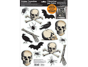 Наклейка н/окно HWN Череп и кости 15шт