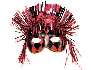 Маска с бахром Домино крас/черная/А
