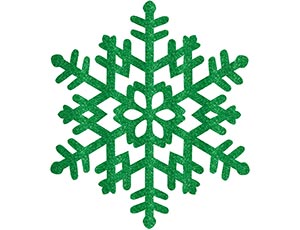 Снежинка пластик блеск зеленая 37см