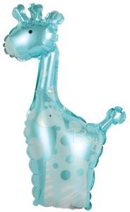Шар на палочке Жираф голубой