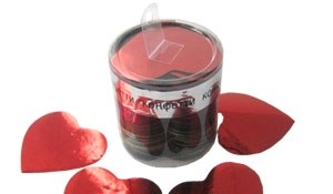 Конфетти Сердца фольг негор красн 5см 100г