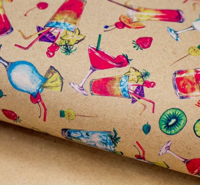 Бумага крафт Фруктовый коктейль 50*70см