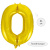 Воздушный шар цифра 0 золото 86см Китай