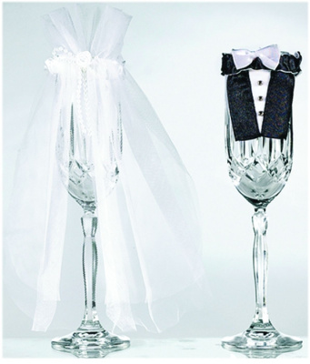 Украшение для бокалов свадебное/A