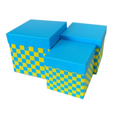 Набор коробок 3в1 Веселые шахматы голубой