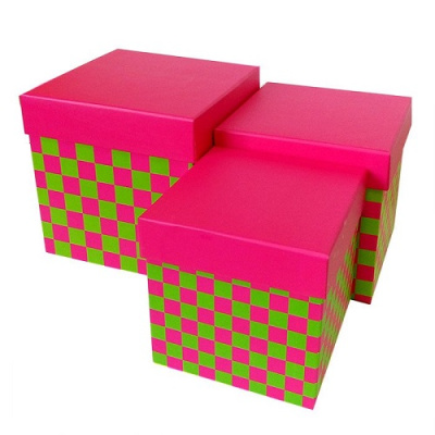 Набор коробок 3в1 Веселые шахматы фуксия