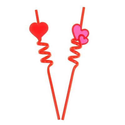 Трубочка д/коктейля Сердце спираль