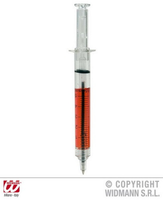 Ручка шприц с кровью