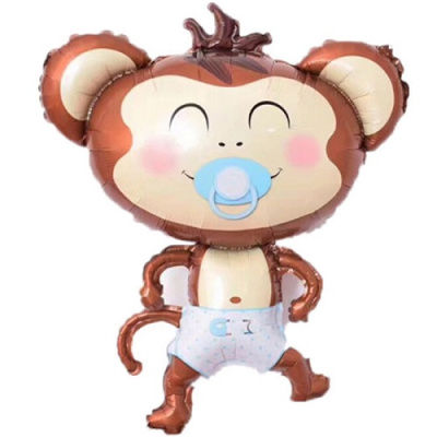 Шар на палочке Обезьянка с соской мальчик