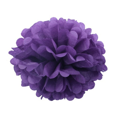Помпон бумажный 40 см. т.фиолетовый 