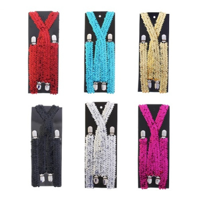 Подтяжки с пайетками цвета микс