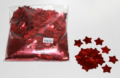 Конфетти металл. Звёзды 4,1 см красный 1кг.