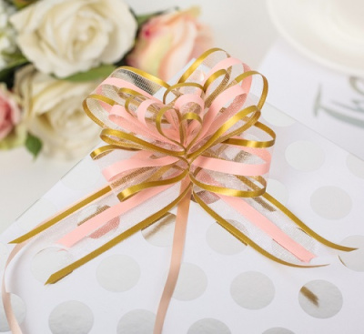Бант-бабочка розов-золот 