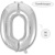 Воздушный шар цифра 0 серебро 86см Китай